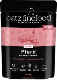 Catz finefood Nassfutter Katze Pure Adult Pferd Monoprotein Hypoallergen 64x85 g - 64 x 85 g – Bild 1 von 3