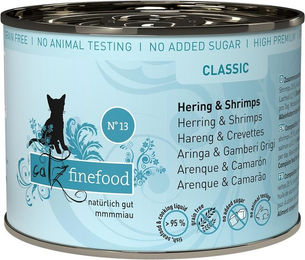 Produktbild von Catz finefood No. 13 Katzenfutter Hering und Krabben für adulte Katzen mit hohem Fleischanteil 6x200g