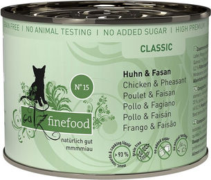 Produktbild von Catz finefood No. 15 Katzen Nassfutter Huhn und Fasan mit hohem Fleischanteil für adulte Katzen 6x200g