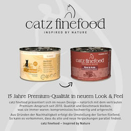 catz finefood No. 7 Katzenfutter Rind & Kalb Nassfutter für erwachsene Katzen getreidefrei 6 x 200g Dosen - 6 x 200 g – Bild 1 von 6