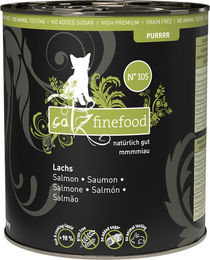 catz finefood Purrrr No. 105 Lachs Katzenfutter Monoprotein Stückchen in Sauce 6 x 750 g - 6 x 750 g – Bild 1 von 8