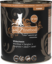 catz finefood Purrrr No. 109 Wildschwein Katzenfutter Nass mit Stückchen in Sauce, Monoprotein für ernährungssensible Katzen, 800 g Dose - 6 x 800 g – Bild 1 von 12