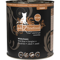 Produktbild von catz finefood Purrrr No. 109 Wildschwein Katzenfutter Nass mit Stückchen in Sauce, Monoprotein für ernährungssensible Katzen, 800 g Dose - 6 x 800 g