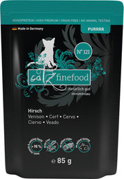 catz finefood Purrrr No. 121 Katzen Nassfutter Hirsch Monoprotein Adult 8 x 85 g - 8 x 85 g – Bild 1 von 5