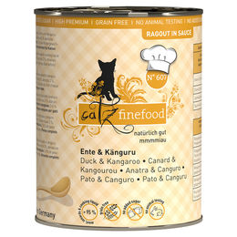 catz finefood Ragout Ente & Känguru Stückchen in Sauce Getreidefrei für erwachsene Katzen 380 g - 6 x 380 g – Bild 1 von 2