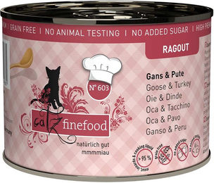 Produktbild von catz finefood Ragout No.603 Gans & Pute Stückchen in Sauce für Katzen 6x190g