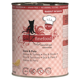 catz finefood Ragout No. 603 Gans & Pute Stückchen in Sauce für Katzen Adult Getreidefrei Ohne Zucker 380 g - 6 x 380 g – Bild 1 von 2