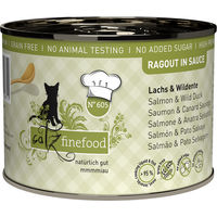 Produktbild von catz finefood Ragout No. 605 Lachs und Ente Stückchen in Sauce Katzenfutter Adult Getreidefrei 190 g - 6 x 190 g