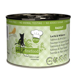 Catz finefood Ragout No.605 Lachs und Wildente Stückchen in Sauce 6x190g Katzenfutter – Bild 1 von 3