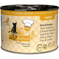 Produktbild von Catz finefood Ragout No.607 Ente und Känguru Stückchen in Sauce 6x190g für Katzen