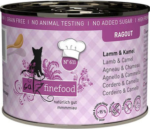 Produktbild von Catz finefood Ragout No.611 Katzen Nassfutter Lamm und Kamel Stückchen in Sauce 24x190g