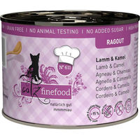Produktbild von Catz finefood Ragout No.611 Katzen Nassfutter Lamm und Kamel Stückchen in Sauce 24x190g