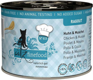 Catz finefood Ragout No.613 Katzen Nassfutter Huhn und Muschel Stückchen in Sauce getreidefrei 6x190g – Bild 1 von 1