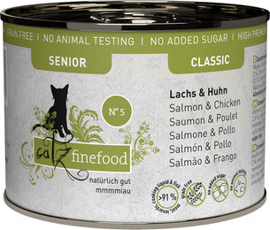 catz finefood Senior No. 05 Katzenfutter Lachs und Huhn getreidefrei mit hohem Fleischanteil 1200 g – Bild 1 von 4