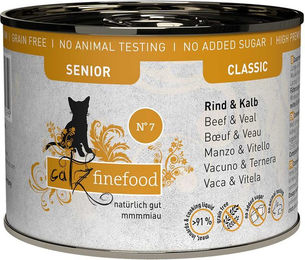 Produktbild von Catz finefood Senior No.07 Katzen Nassfutter Rind und Kalb 6x200g - 6 x 200 g