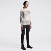Produktbild von Cavalleria Toscana Damen Pullover CT Stripe Jacquard Merinos Crew Neck in Beige
