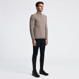 Produktbild von Cavalleria Toscana Herren Pullover aus reiner Wolle mit Half Zip in Beige