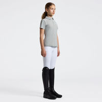 Produktbild von Cavalleria Toscana Reitshirt Eurojersey Pleated Training Polo für Kinder in Grau