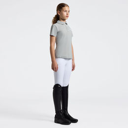 Produktbild von Cavalleria Toscana Reitshirt Eurojersey Pleated Training Polo für Kinder in Grau
