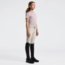 Produktbild von Cavalleria Toscana Reitshirt für Kinder aus Baumwolle mit floraler Stickerei