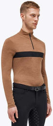Cavalleria Toscana Trainingsshirt Herren Tech Wool Half Zip Mock Turtleneck Langarmshirt Toffee Brown XL – Bild 1 von 1