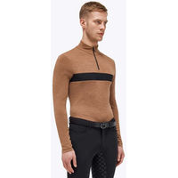 Produktbild von Cavalleria Toscana Trainingsshirt Herren Tech Wool Half Zip Mock Turtleneck Langarmshirt Toffee Brown XL