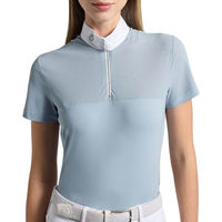 Produktbild von Cavalleria Toscana Turniershirt mit Perforated Jersey Inserts FS 2025 Competition Shirt Blue Fog Größe L