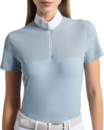 Cavalleria Toscana Turniershirt mit Perforated Jersey Inserts FS 2025 Competition Shirt Blue Fog XL – Bild 1 von 1