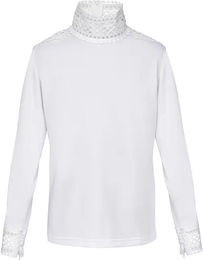 Cavalliera Ariosa Reitshirt Mädchen Technische Langarm-Wettbewerbsbluse Rosa Weiß 10/11 Jahre – Bild 1 von 1