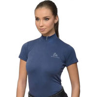 Produktbild von Cavalliera Belissima Polo Turniersport Reitshirt Damen Blau Modal Größe L