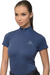 Produktbild von Cavalliera Belissima Polo Turniersport Reitshirt Damen Blau Modal Größe M