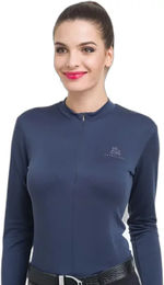 Produktbild von Cavalliera Belissima Technisches Turnier-Polo Damen mit langen Ärmeln Blau XL
