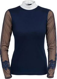Produktbild von Cavalliera Damen Reitshirt Turniersport Polo aus Polyester ganzjährig in Beige oder Blau