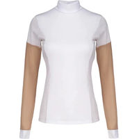 Produktbild von Cavalliera Essence Reitshirt Damen Technisches Longsleeve-Wettkampf Polo Weiß XS