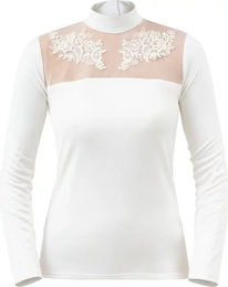 Produktbild von Cavalliera Eternity Reitshirt Damen Polo mit langen Ärmeln Weiß XS