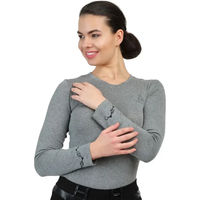 Produktbild von Cavalliera Grandeur Technisches Turnier-Polo Damen mit langen Ärmeln Grau Größe L