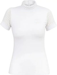 Produktbild von Cavalliera Luxe Reitshirt Polo für Damen in Weiß aus Polyester Größe M