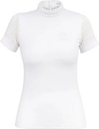 Produktbild von Cavalliera Luxe Reitshirt Polo für Damen in Weiß Größe XS aus Polyester