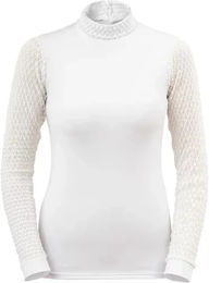 Produktbild von Cavalliera Luxe Reitshirt Polo für Damen mit langen Ärmeln Weiß XXL