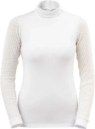 Produktbild von Cavalliera Luxe Reitshirt Polo mit langen Ärmeln für Damen in Weiß