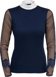 Produktbild von Cavalliera Polo Turniersport Reitshirt Damen Blau Größe L aus Polyester