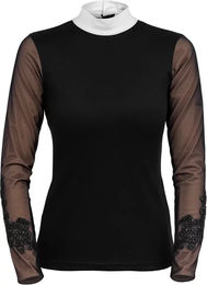 Produktbild von Cavalliera Polo Turniersport Reitshirt Damen Schwarz Größe L