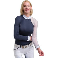 Produktbild von Cavalliera Reitshirt Polo Langarm Damen Blau Größe S