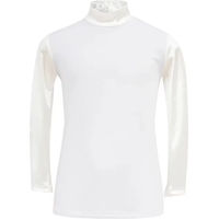 Produktbild von Cavalliera Reitshirt Polo mit langen Ärmeln für Damen in Gold und Weiß Größe XS