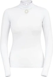 Produktbild von Cavalliera Reitshirt Polo mit langen Ärmeln für Damen in Weiß