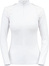 Produktbild von Cavalliera Reitshirt Polo mit langen Ärmeln für Damen in Weiß Größe XS
