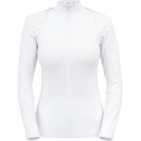 Produktbild von Cavalliera Reitshirt Polo mit langen Ärmeln für Damen in Weiß Größe XS
