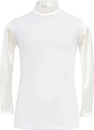 Produktbild von Cavalliera Reitshirt Polo mit langen Ärmeln für Mädchen in Gold Weiß