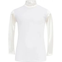 Produktbild von Cavalliera Reitshirt Polo mit langen Ärmeln für Mädchen in Gold Weiß