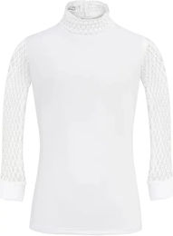 Produktbild von Cavalliera Reitshirt Polo mit langen Ärmeln für Mädchen in Weiß